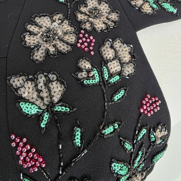 Pronovias Barcelona Embellished Black Halter Gown High-Low Hem-NWT Size 2 - Picture 10 of 15